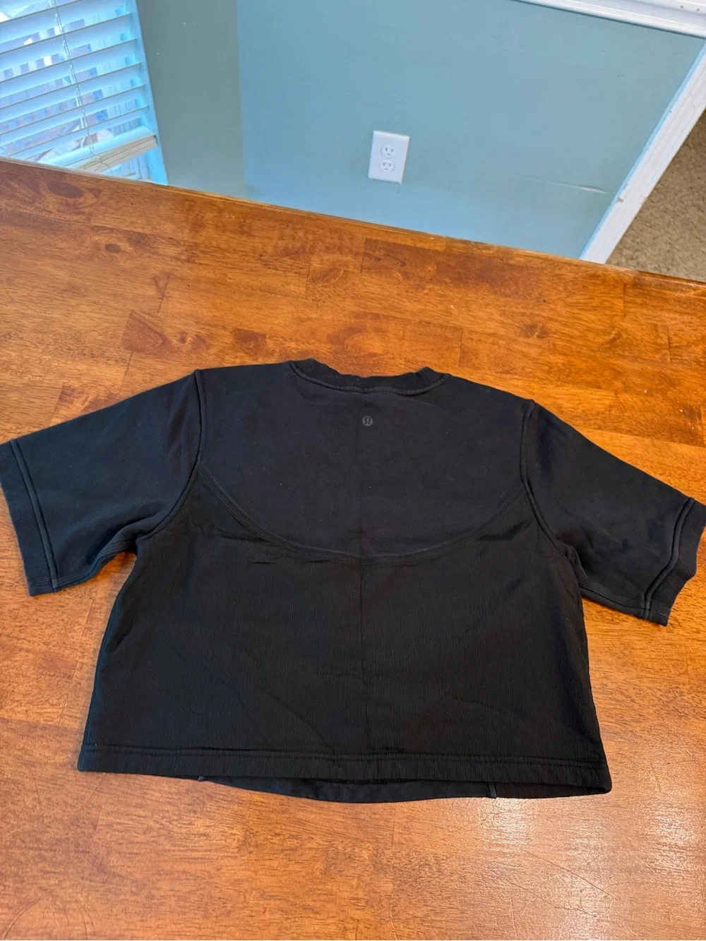 Lululemon Cotton French Terry + Swift T-Shirt Black Cropped Boxy Seam Detail 6
